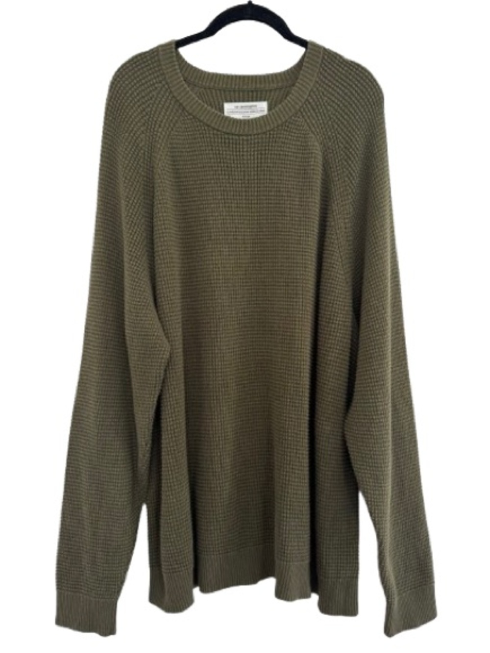 REI Co-op Wallace Lake Waffle Sweater Green Drop Shoulder Pullover Cozy Crewneck